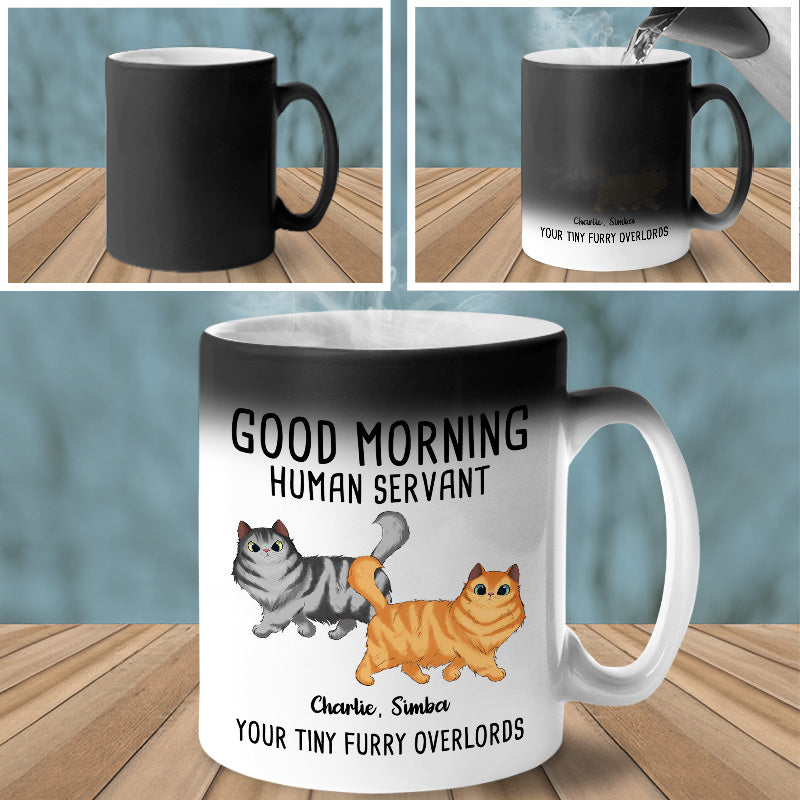 De la part de vos petits maîtres à fourrure – Mug personnalisé à changement de couleur pour chat – Cadeau pour les propriétaires et les amoureux des animaux
