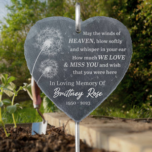 Votre vie est une bénédiction - Ardoise et crochet de jardin commémoratif personnalisés - Cadeau de condoléances pour les membres de la famille