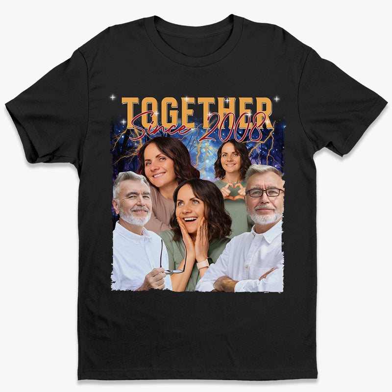 Photo personnalisée de couple ensemble - T-shirt, sweat à capuche et sweat-shirt unisexe personnalisé pour couple - Cadeau pour mari et femme