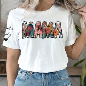 L'amour d'une mère est comme une fleur qui s'épanouit - T-shirt unisexe personnalisé avec motif sur la manche - Fête des Mères, cadeau pour maman, grand-mère
