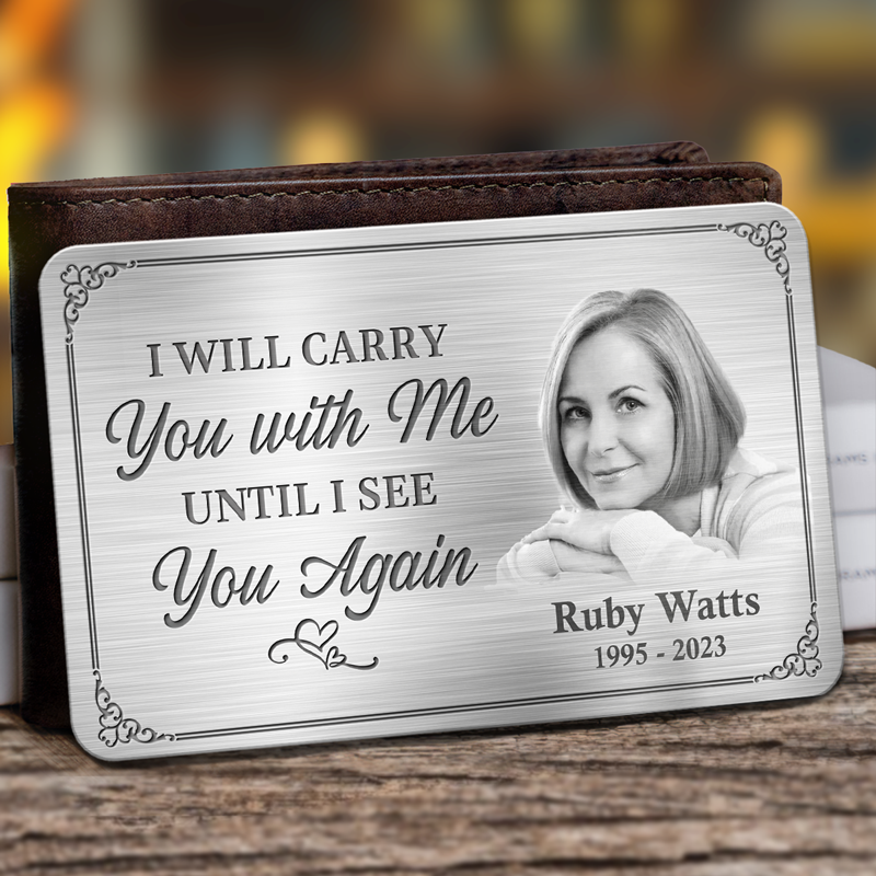 Photo personnalisée Votre vie était une bénédiction, votre souvenir un trésor - Carte portefeuille personnalisée en aluminium commémorative - Cadeau de condoléances pour les membres de la famille