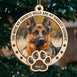 Photo personnalisée « Tu me manqueras jusqu'à ce que nous nous revoyions » - Ornement commémoratif personnalisé - Forme en bois personnalisée - Cadeau de Noël, cadeau de condoléances pour les propriétaires d'animaux de compagnie, les amoureux des animaux