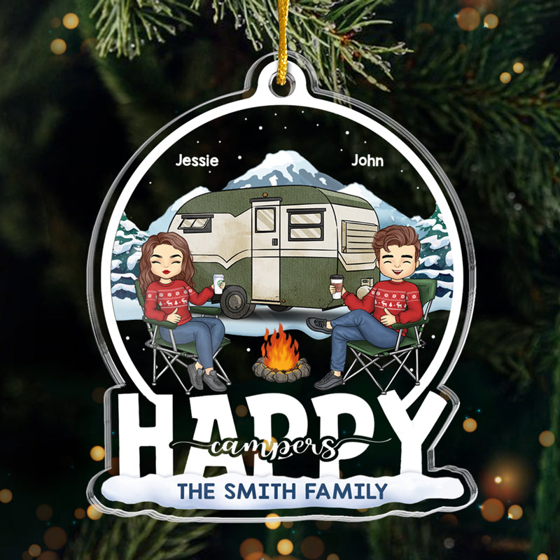 All I Need Is A Bonfire With My Bae - Couple Personalized Custom Ornament - Acrylic Custom Shaped - Christmas Gift For Husband Wife, Anniversary, Camping Lovers