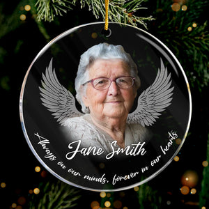 Photo personnalisée « Pas un jour ne passe » – Ornement commémoratif personnalisé – Forme ronde en acrylique – Cadeau de Noël, cadeau de condoléances pour les membres de la famille