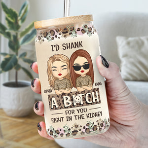 Merci d'être ma meilleure amie - Tasse en verre personnalisée, tasse à café glacé - Cadeau pour meilleures amies, meilleures amies, sœurs