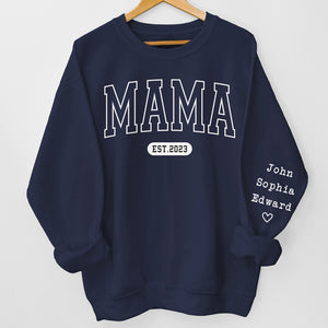 Je t'aime jusqu'à la lune et retour - Sweat-shirt unisexe personnalisé avec motif sur la manche - Cadeau pour maman, grand-mère