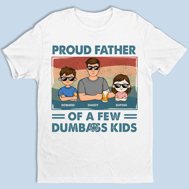 Fier papa de plusieurs enfants - T-shirt unisexe personnalisé pour la famille, sweat-shirt - Cadeau pour papa, grand-père