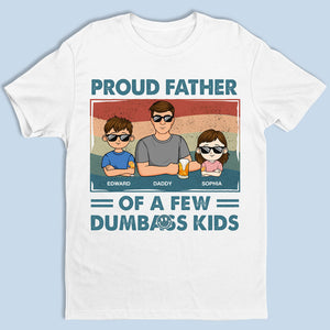 Fier papa de plusieurs enfants - T-shirt unisexe personnalisé pour la famille, sweat-shirt - Cadeau pour papa, grand-père