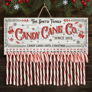 Sweet But Twisted - Family Personalized Custom Candy Christmas Countdown Wooden Sign, Advent Calendar - Christmas Gift For Family Members