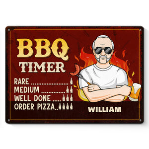Keep Calm, It's BBQ Time - Plaque en métal personnalisée pour la décoration intérieure de la famille - Cadeau de pendaison de crémaillère pour la fête des pères