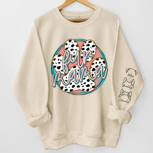 Fur Mama - Sweat-shirt unisexe personnalisé pour chien et chat avec motif sur la manche - Cadeau pour propriétaires et amoureux des animaux