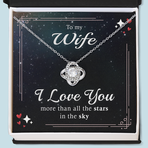 I Love You More Than All The Stars - Couple Personalized Custom Love Knot Necklace - Gift For Husband Wife, Anniversary