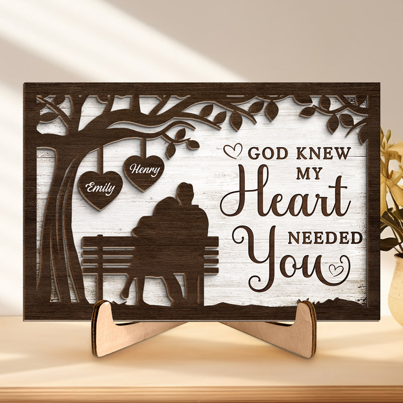 Tu seras toujours avec moi - Plaque en bois personnalisée à 2 couches avec support pour couple - Cadeau de pendaison de crémaillère pour mari et femme, anniversaire