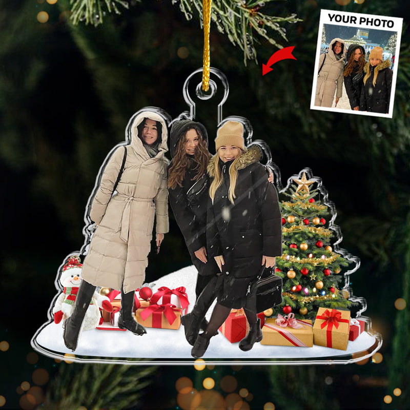 Custom Photo Best Buddies Forever - Bestie Personalized Custom Ornament - Acrylic Custom Shaped - Christmas Gift For Best Friends, BFF, Sisters
