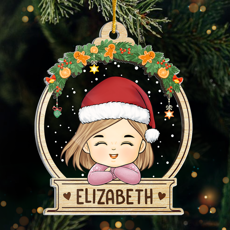 Jingle All The Way - Décoration personnalisée pour la famille - Forme personnalisée en acrylique - Cadeau de Noël pour les membres de la famille
