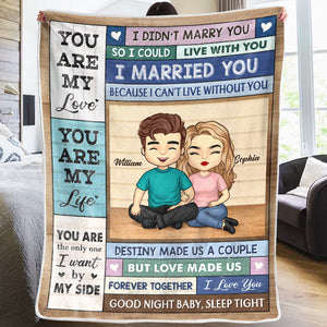 The Only One I Want By My Side - Couple Personalized Custom Blanket - Gift For Husband Wife, Anniversary