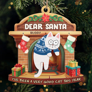 Cher Père Noël, c'était le chat - Ornement personnalisé en bois en forme de chat - Cadeau de Noël pour les propriétaires d'animaux et les amoureux des animaux