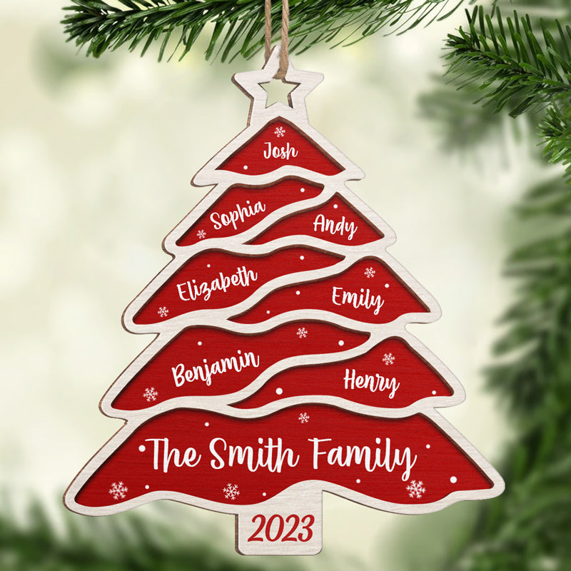 La famille est la meilleure partie de Noël - Décoration de Noël personnalisée en bois en forme de sapin - Cadeau de Noël pour les membres de la famille