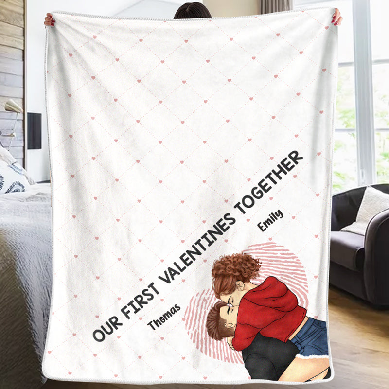 You Color My World - Couple Personalized Custom Blanket - Valentine Gift For Husband Wife, Anniversary, First Valentines Together