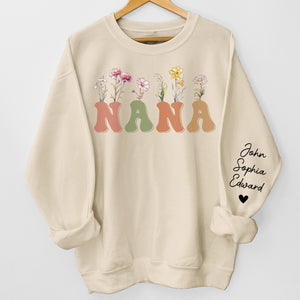 Appelez-moi Nana - Sweat-shirt unisexe personnalisé avec motif sur la manche - Cadeau d'anniversaire pour maman, grand-mère