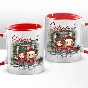 Besties Forever - Mug personnalisé avec accents - Cadeau de Noël pour meilleures amies, meilleures amies, sœurs