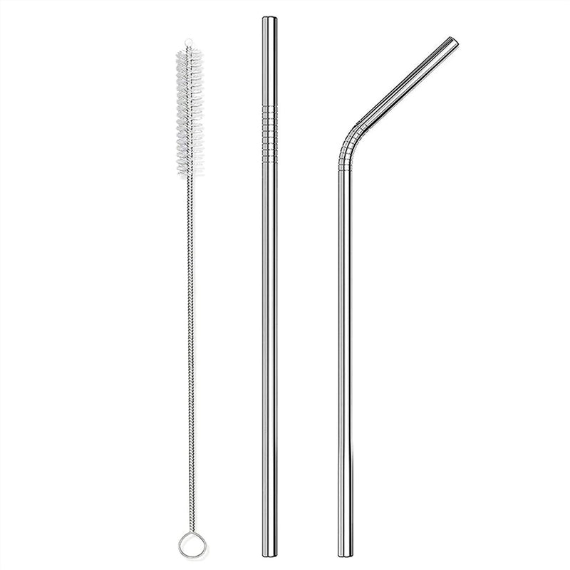 Ensemble comprenant 1 couvercle de rechange, 2 pailles et 1 brosse de nettoyage - Couvercle sans BPA, pailles en acier inoxydable avec brosse de nettoyage - Accessoires réutilisables pour gobelets, mugs et tasses