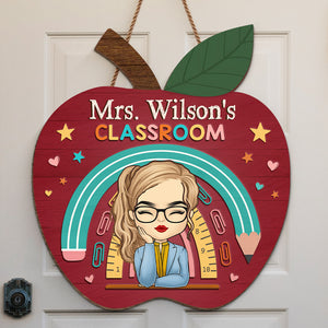 Experiment Fail Learn Repeat - Teacher Personalized Custom Round Shaped Home Decor Wood Sign - House Warming Gift For Teacher, Back To School