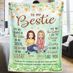 L'amitié est un arbre protecteur - Couverture personnalisée Bestie - Cadeau de Noël pour meilleures amies, meilleures amies et sœurs