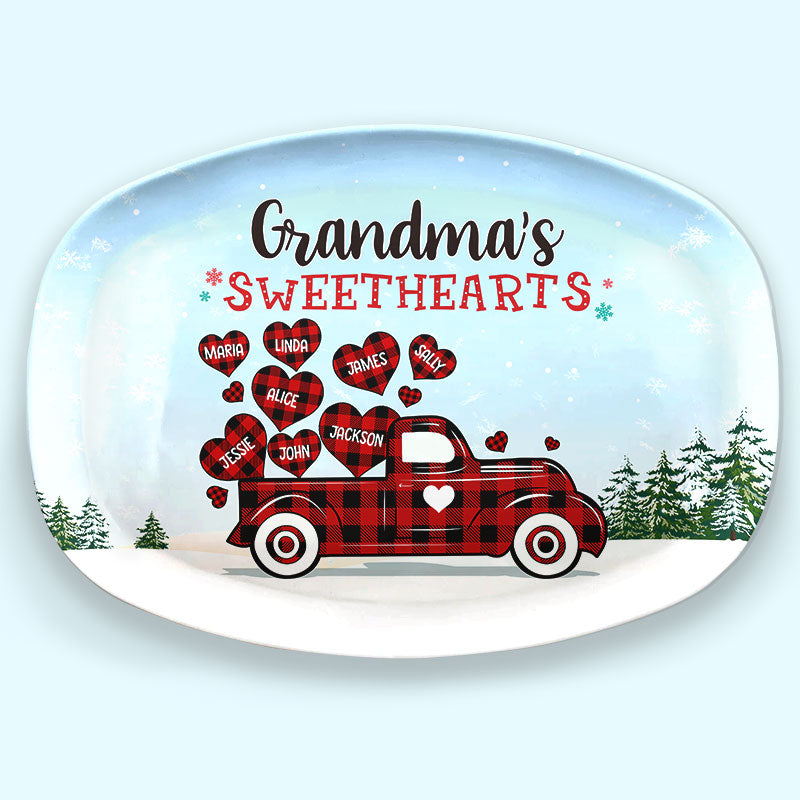 Les Amoureux de Nana - Plateau personnalisé pour la famille - Cadeau de Noël pour grand-mère