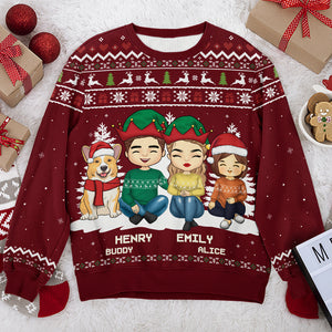 Noël, un moment en famille ! Sweat-shirt personnalisé et moche pour la famille ! Pull unisexe en laine ! Cadeau de Noël pour les membres de la famille