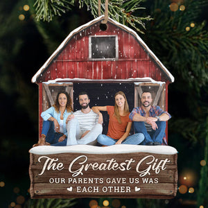 Siblings Custom Photo Enjoy The Christmas Season Together - Family Personalized Custom Ornament - Wood Custom Shaped - Christmas Gift For Siblings, Brothers, Sisters, Cousins, Friends