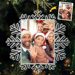 Décoration de Noël personnalisée avec photo de famille - Décoration personnalisée en acrylique - Cadeau de Noël pour les membres de la famille