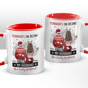 Mon amour est plus chaud que mon café - Tasse personnalisée pour couple - Cadeau de Noël pour mari et femme, anniversaire