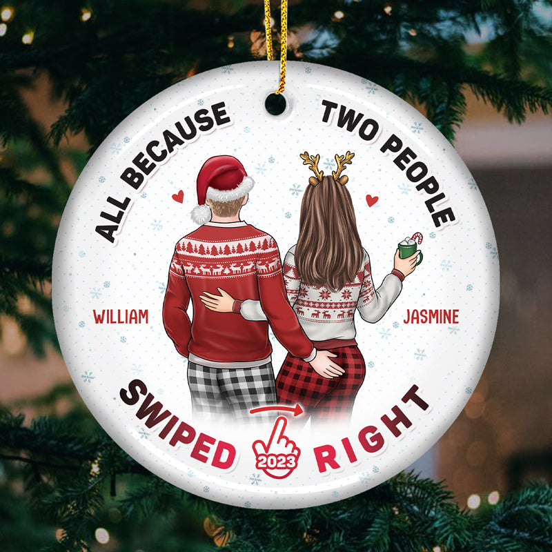 Mon souffle, ma vie, mon tout - Ornement personnalisé pour couple - Forme ronde en céramique - Cadeau de Noël pour mari et femme, anniversaire