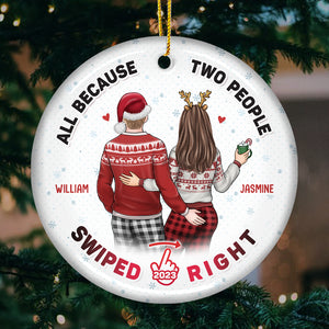 Mon souffle, ma vie, mon tout - Ornement personnalisé pour couple - Forme ronde en céramique - Cadeau de Noël pour mari et femme, anniversaire