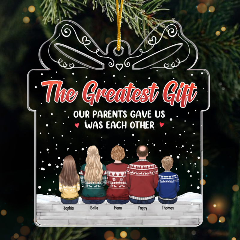 Famille où la vie commence et où l'amour ne finit jamais - Décoration personnalisée pour la famille - Boîte cadeau en acrylique - Cadeau de Noël pour les membres de la famille