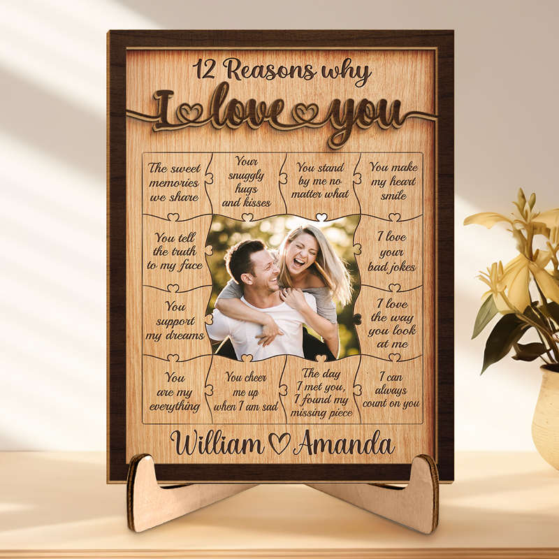 Photo personnalisée « Tout ce à quoi je pense, c'est toi » – Plaque en bois personnalisée à 2 couches avec support pour couple – Cadeau de pendaison de crémaillère pour mari et femme, anniversaire