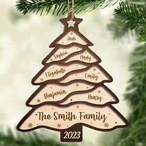 La plus belle période de l'année - Décoration personnalisée pour la famille - En forme de sapin de Noël en bois - Cadeau de Noël pour les membres de la famille
