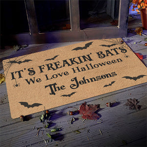 It's Freakin' Bats We Love Halloween - Family Personalized Custom Home Decor Decorative Mat - Halloween Gift For Family Members
