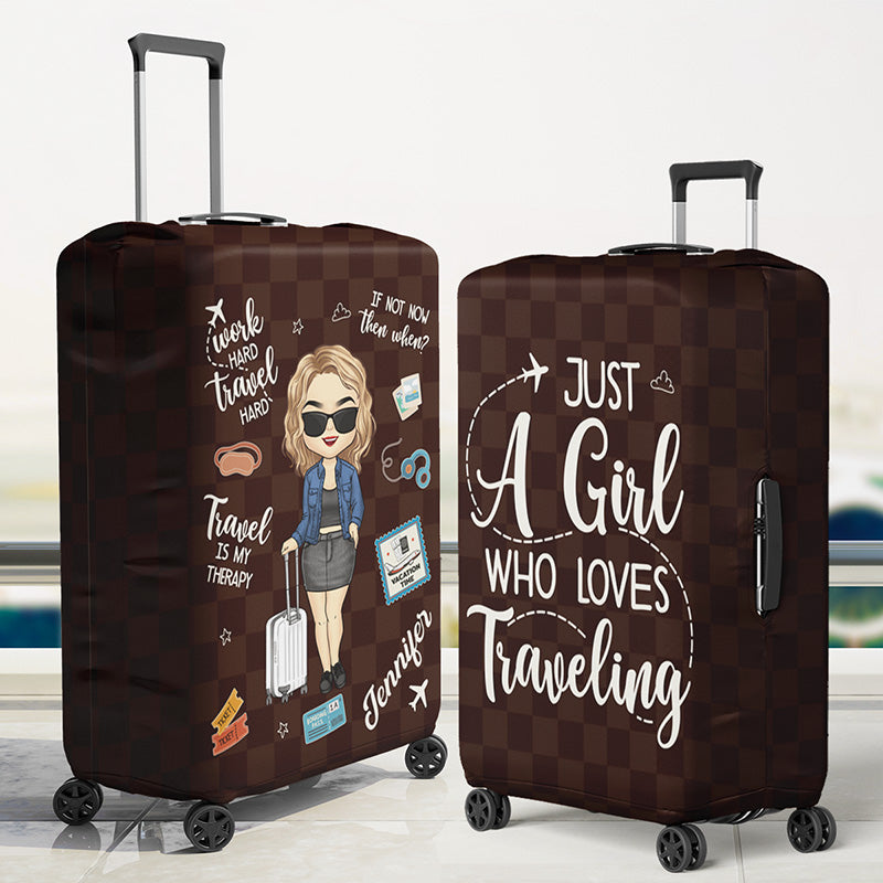 Vivez sans excuses, voyagez sans regrets - Housse de bagage personnalisée - Cadeau de vacances, cadeau pour les amateurs de voyages d'aventure
