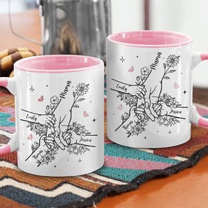 A Mother’s Love Will Never End - Family Personalized Custom Accent Mug - Mother's Day, Gift For Mom, Grandma