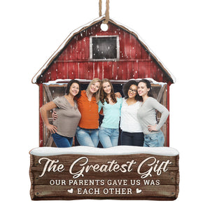 Photo personnalisée pour sœurs : profitez ensemble de la période de Noël - Ornement personnalisé en famille - Forme personnalisée en bois - Cadeau de Noël pour frères et sœurs, cousins, amis