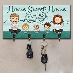 La maison est là où vous accrochez votre cœur - Porte-clés personnalisé pour la décoration intérieure de la famille, porte-clés - Cadeau de pendaison de crémaillère pour les membres de la famille, les propriétaires d'animaux et les amoureux des animaux