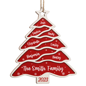 La famille est la meilleure partie de Noël - Décoration de Noël personnalisée en bois en forme de sapin - Cadeau de Noël pour les membres de la famille