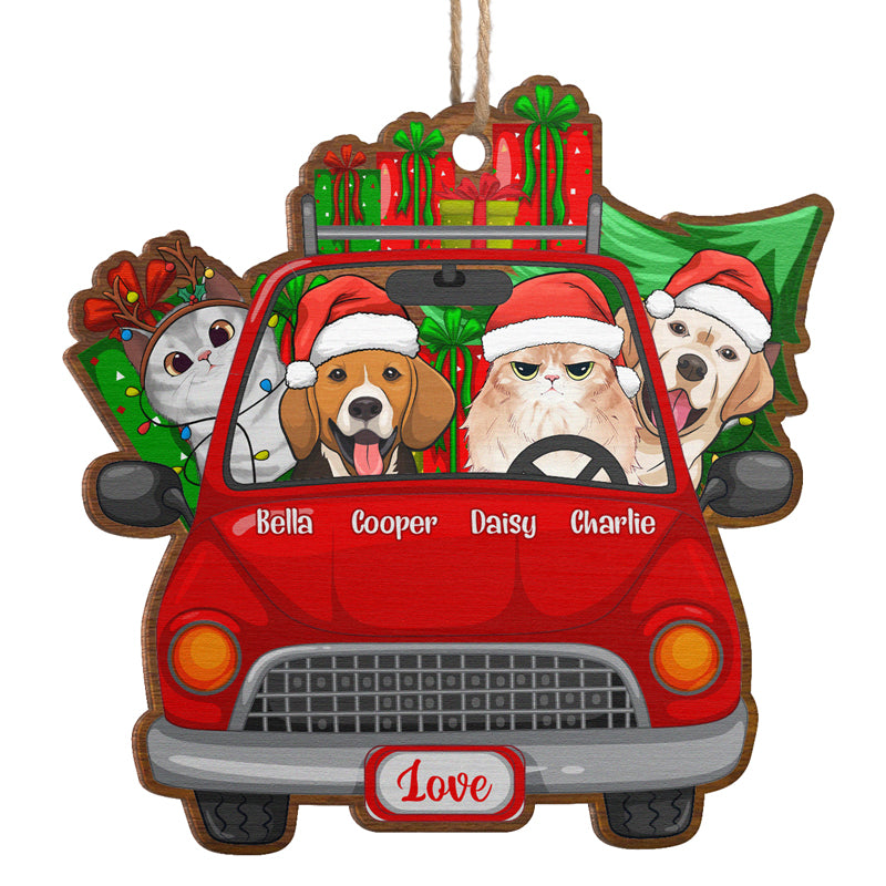 Joyeux Noël ! Décoration personnalisée pour chien et chat ! En bois, forme personnalisée ! Cadeau de Noël pour les propriétaires et les amoureux des animaux.