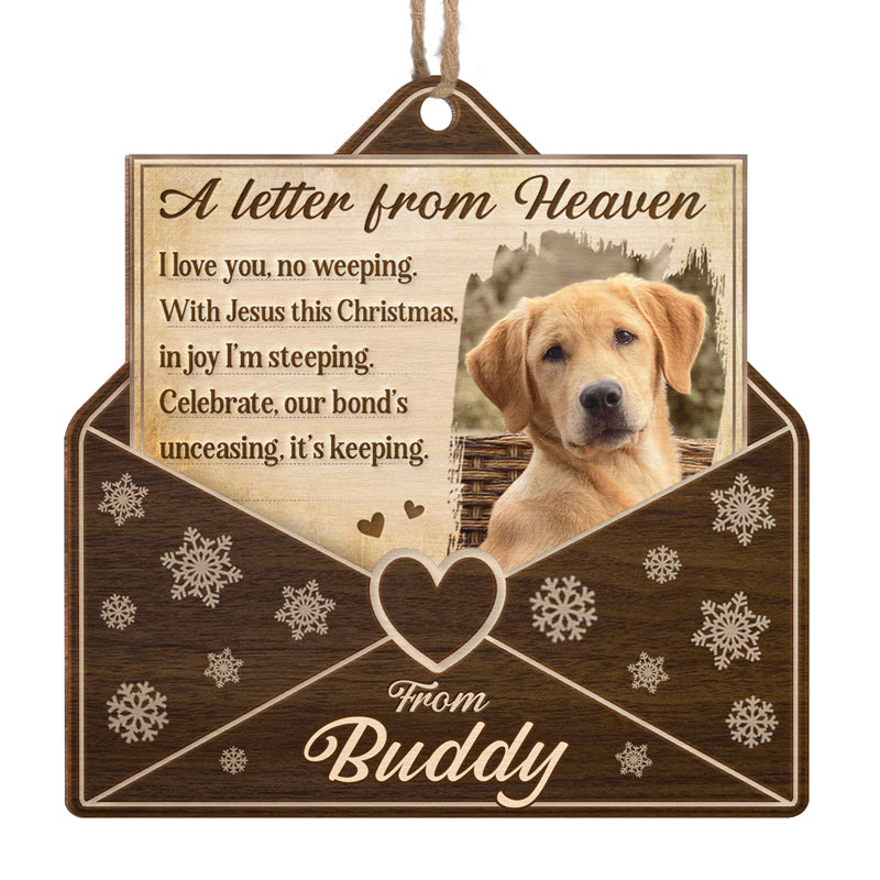 Photo personnalisée « Je vous aime tous tendrement » - Ornement commémoratif personnalisé - Forme en bois personnalisée - Cadeau de Noël, cadeau de condoléances pour les propriétaires d'animaux et les amoureux des animaux