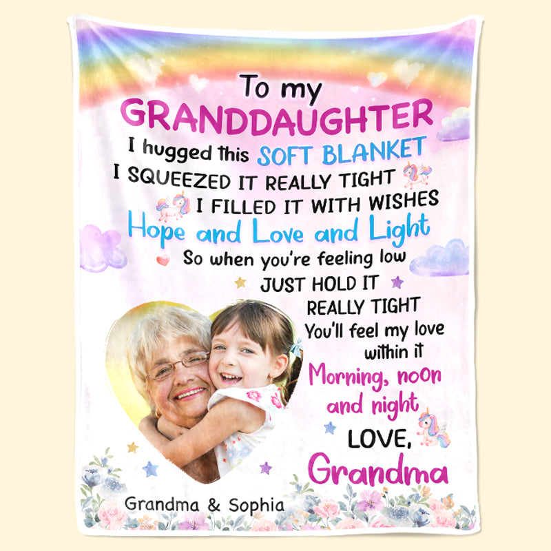 Photo personnalisée pour ma petite-fille spéciale - Couverture personnalisée familiale personnalisée - Cadeau de Noël de maman, grand-mère