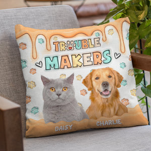 Coussin personnalisé avec photo côte à côte avec un ami - Coussin gonflable 3D personnalisé pour chien et chat - Cadeau pour propriétaires et amoureux des animaux