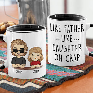 Telle mère, telle fille - Tasse personnalisée avec accents pour la famille - Cadeau pour la fête des pères, la fête des mères et un anniversaire pour papa ou maman
