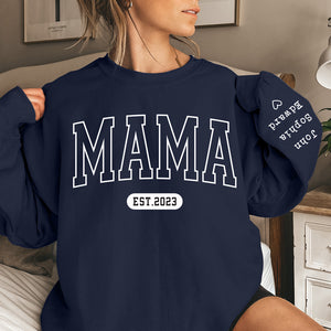 Je t'aime jusqu'à la lune et retour - Sweat-shirt unisexe personnalisé avec motif sur la manche - Cadeau pour maman, grand-mère